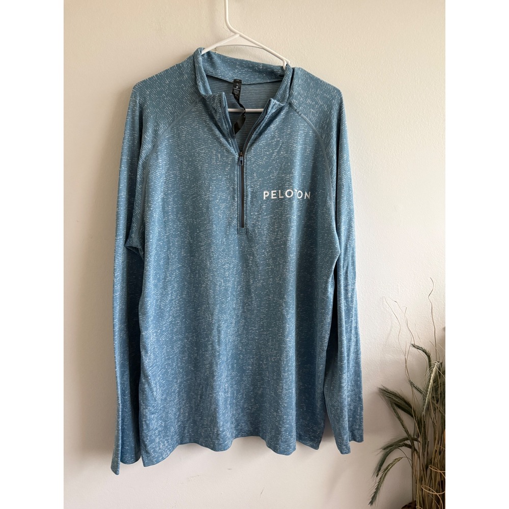 Lululemon Peloton Mens Metal Vent Tech 1/2 Zip 2.0 Blue Space Dye‎ Pullover XL